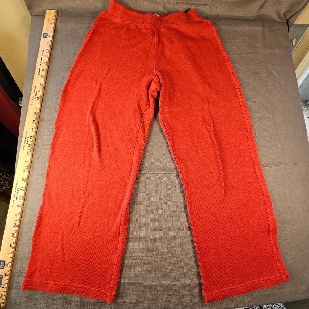 Basic Editions Red Relaxed Fit Wide Leg Cotton Sweatpants Womens Medium 5009
